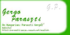 gergo paraszti business card